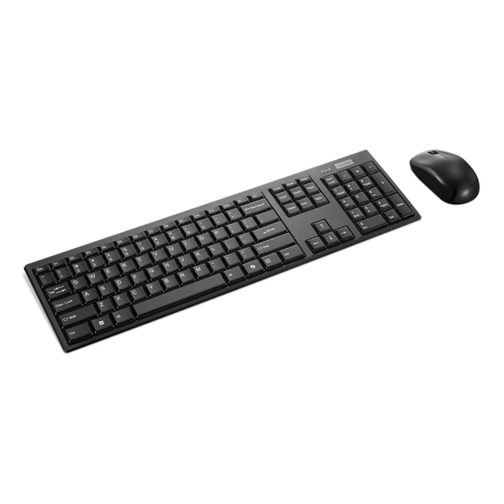 Lenovo 100 Wireless Keyboard & Mouse Combo, 2.4Ghz Wireless Reciever, 3-Zone Keyboard Layout, 1000 DPI Red Optical Mouse Sensor, Up to 12 months Battery Life, Black, 1 Year Warranty | 4X31N94476