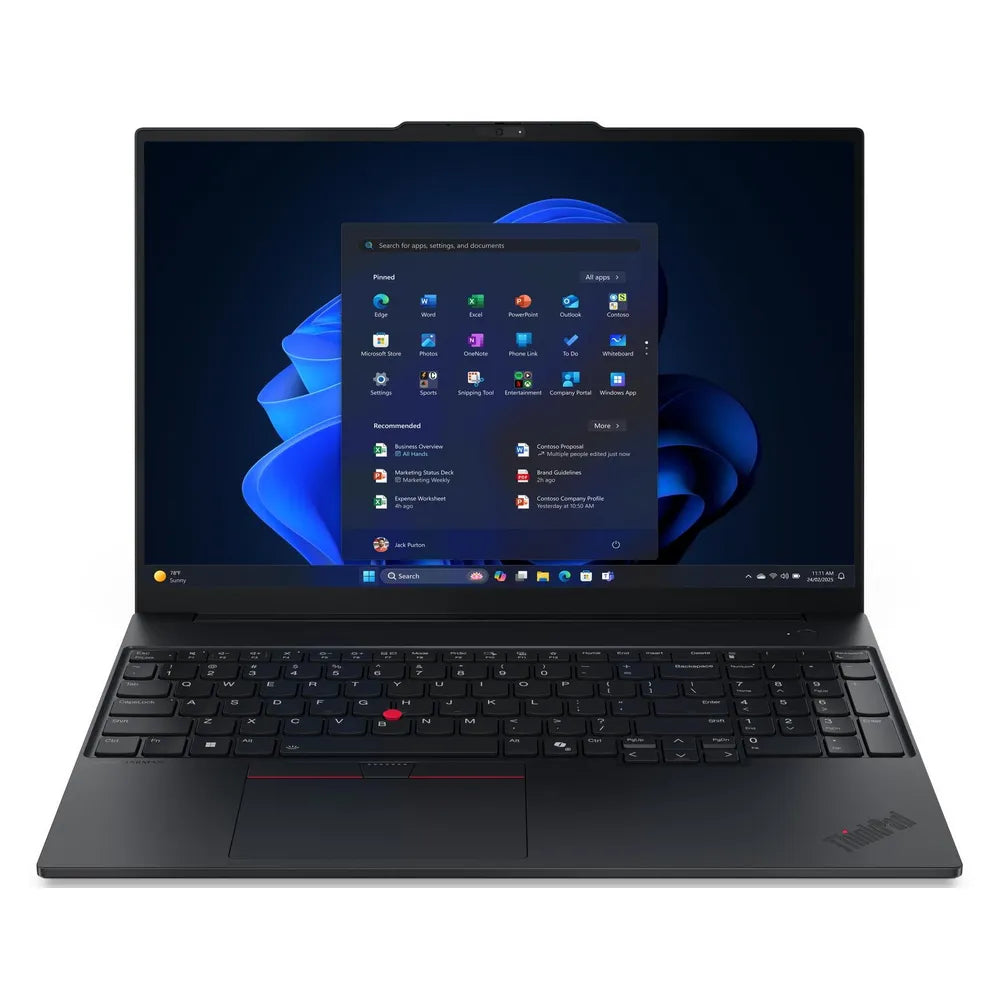 Lenovo ThinkPad E16 Gen 3 Laptop, Intel Core Ultra 7 255H Processor, 16GB RAM, 512GB SSD, 16" WUXGA Display, Windows 11 Pro, English & Arabic Backlit Keyboard, 2 Year Warranty | 21SR005HGR