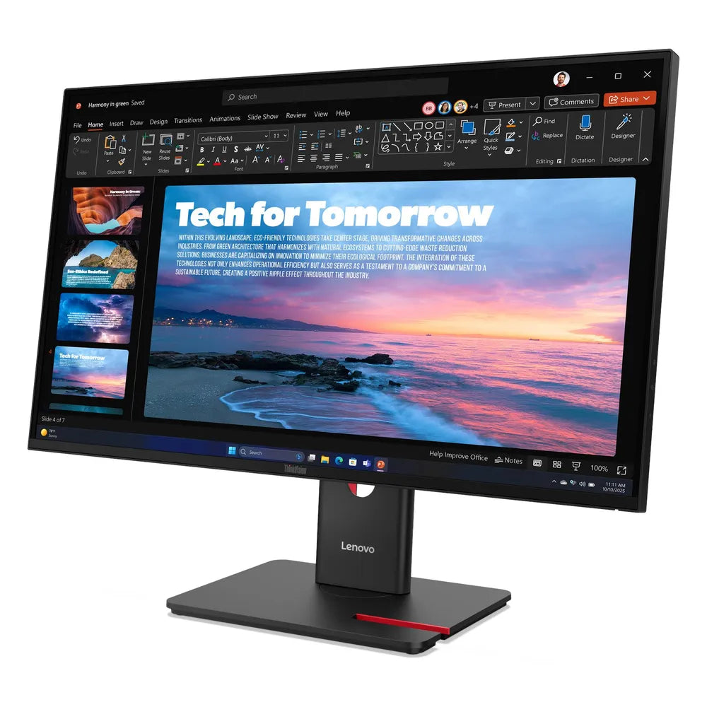 Lenovo ThinkVision T27qd-40 Monitor, 27" QHD (2560 x 1440) Resolution, 120Hz, Anti-glare, 4ms (GtG) Response Time, HDMI, DisplayPort, USB-C (100W PD), RJ45, Tilt/Pivot/Swivel/Height Adjustable Stand, Black, 3 Year Warranty | 64AAGAT2UK