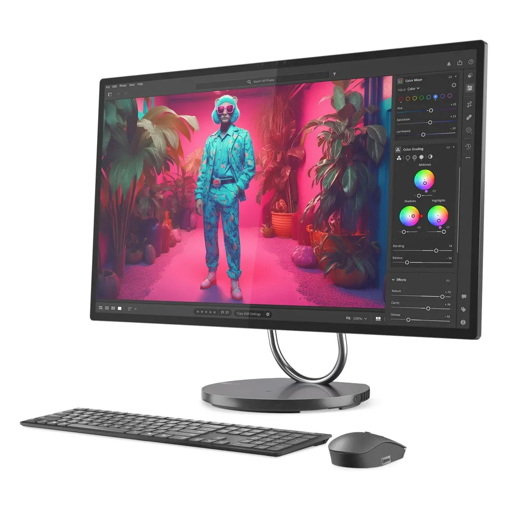 Lenovo Yoga 32ILL10 All-in-One Desktop PC, Intel Core Ultra 7 256V Processor, 16GB RAM, 1TB SSD, 32” UHD Display, Windows 11 Pro, Wireless English & Arabic Keyboard, Mouse Included, 1 Year Warranty | F0HX001KAX