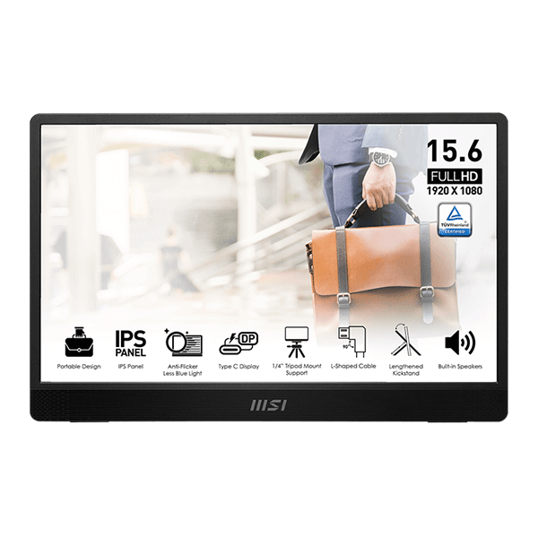 شاشة MSI Pro MP161 E2 محمولة مقاس 15.6 بوصة FHD IPS