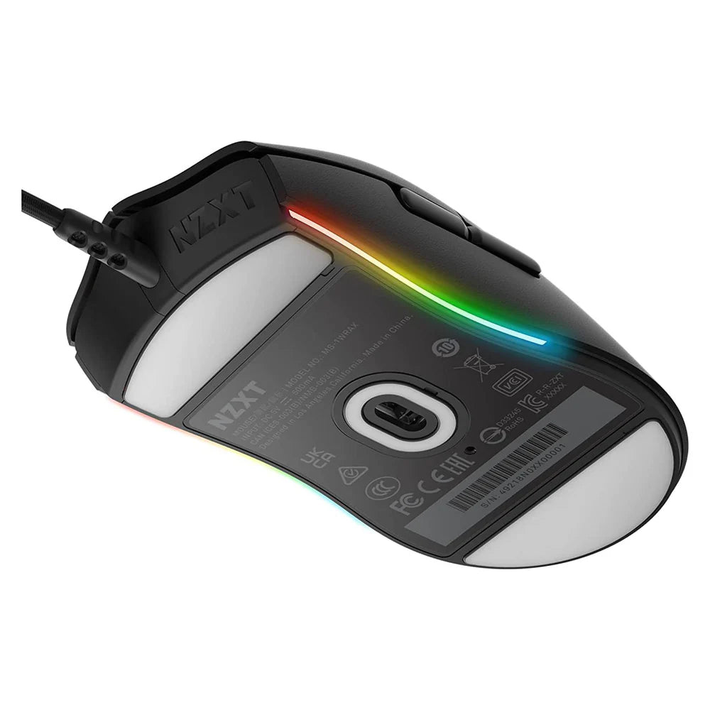 NZXT Lift Ambidextrous Wired Gaming Mouse, 2m USB 2.0 Cable, 6 Buttons, Omron Mechanical Switches, 16000 DPI Optical Sensor, Black, 1 Year Warranty | MS-1WRAX-BM
