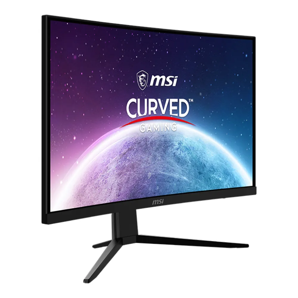 شاشة الألعاب المنحنية MSI G242C، مقاس 24 بوصة بدقة FHD (1920x1080)، 170 هرتز، مضادة للتوهج، زمن استجابة 1 مللي ثانية (MPRT)، منفذ DP، منفذ HDMI، حامل قابل للتعديل بالإمالة، لون أسود، ضمان لمدة سنة | 9S6-3BB31H-009