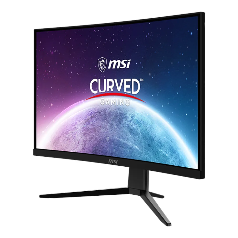 شاشة الألعاب المنحنية MSI G242C، مقاس 24 بوصة بدقة FHD (1920x1080)، 170 هرتز، مضادة للتوهج، زمن استجابة 1 مللي ثانية (MPRT)، منفذ DP، منفذ HDMI، حامل قابل للتعديل بالإمالة، لون أسود، ضمان لمدة سنة | 9S6-3BB31H-009