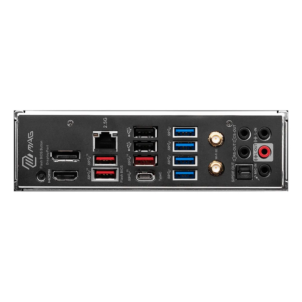 لوحة أم للألعاب MSI MAG B650 Tomahawk WIFI، مقبس AM5، عامل الشكل ATX، ذاكرة DDR5، منفذ PCIe 4.0، USB 20Gbps، HDMI، DP، Wi-Fi 6E، بلوتوث، إيثرنت Realtek 2.5Gb، درع M.2 Shield Frozr، تصميم مُطوّل للمشتت الحراري، ضمان سنة واحدة | 911-7D75-010