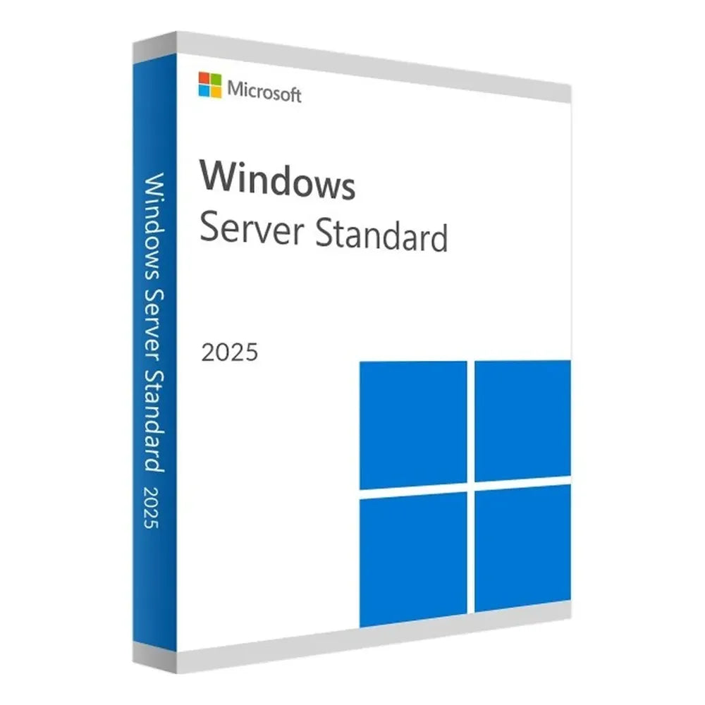 Microsoft Windows Server 2025 Standard Edition OEM, 16 Cores License, Intel x84-64 1.4GHz Processor, 512 MB RAM, 32 GB Storage, DVD-ROM | EP2-25187