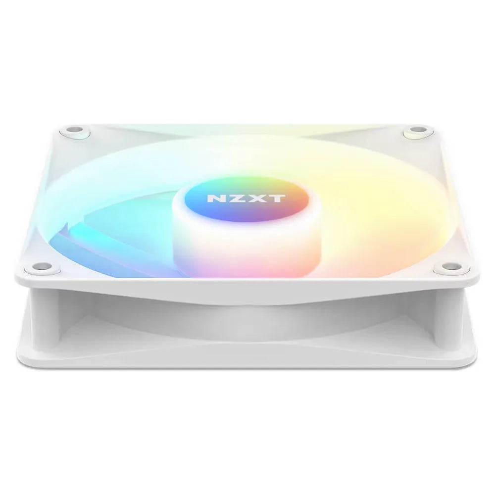 NZXT F120 RGB Core Case Fans, Fluid Dynamic Bearing, 120mm Fan Size, 1800 rpm Fan Speed, Addressable RGB LED Lighting, White, 1 Year Warranty | RF-C12SF-W1