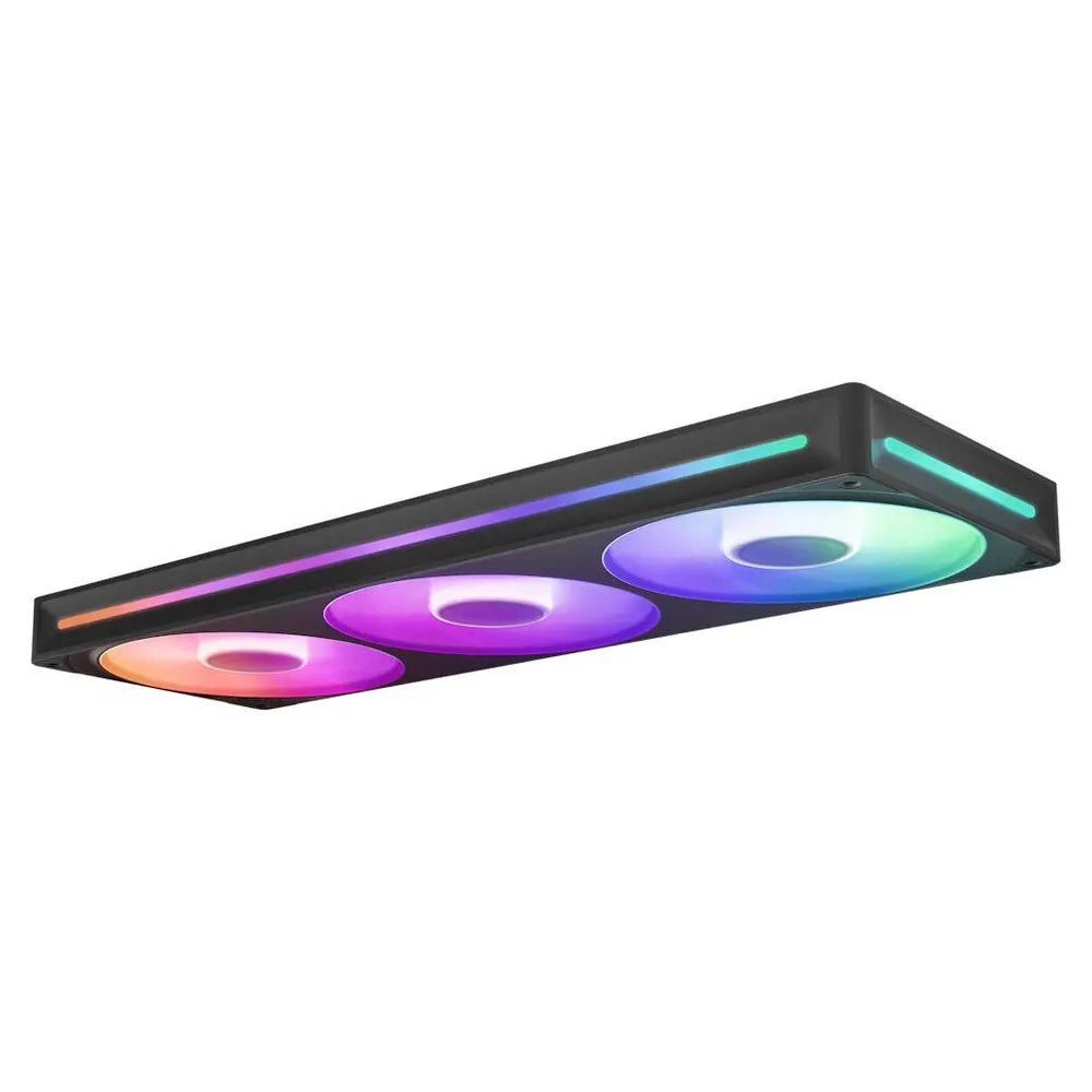 NZXT F360 RGB Core Single-Frame RGB Fan Unit, 3 x Fans, Fluid Dynamic Bearing, 360mm Frame Size, 2400 rpm Fan Speed, Addressable RGB LED Lighting, Black, 1 Year Warranty | RF-U36HF-B1