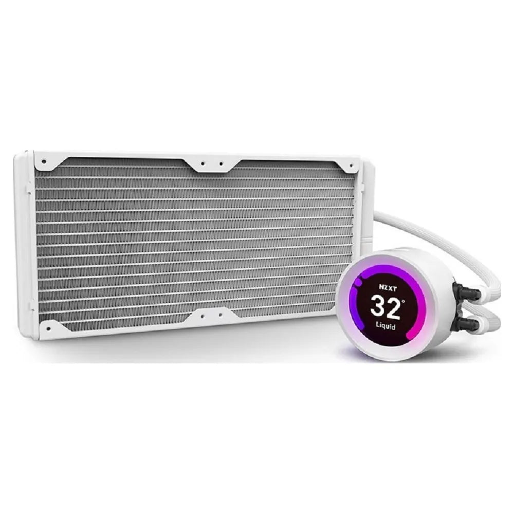 NZXT Kraken Z63 RGB AIO 280mm Liquid CPU Cooler, 2.36" IPS Display, Supports Intel, AMD Sockets, Asetek 7th Gen Pump, White, 1 Year Warranty | RL-KRZ63-RW