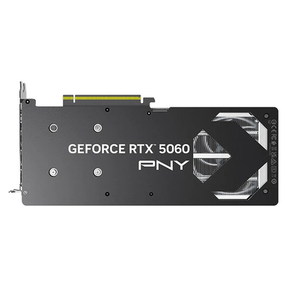 بطاقة رسومات PNY GeForce RTX 5060 ARGB EPIC-X RGB OC ثلاثية المراوح، ذاكرة GDDR7 سعة 8 جيجابايت 128 بت، مخارج HDMI وDP، منفذ PCI Express 5.0، سرعة معالج 2580 ميجاهرتز، سرعة ذاكرة 28 جيجابت في الثانية، ضمان لمدة عام | VCG50608TFXXPB1-O