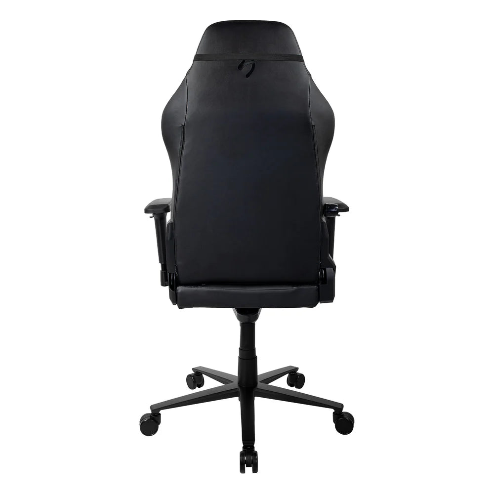 Arozzi PRIMO PU Gaming Chair, Class 4 Gas Lift Cylinder, Metal Frame, Aluminum Base, Premium Leather, Recline/Height/Armrest/Lumbar Adjustable, Velour Neck Pillow, 145kg Max Load Rating, Black, 1 Year Warranty | PRIMO-PU-BK