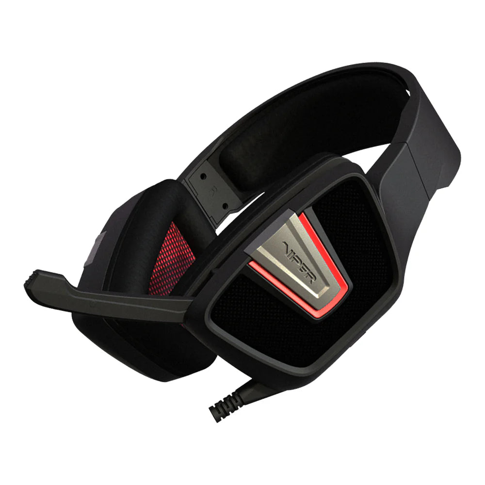 Patriot Viper V330 Stereo Gaming Headset, 40mm Neodymium Drivers, Closed-Back Over-Ear Design, Foldable Microphone, Earcup Controls, Black, 1 Year Warranty | PV3302JMK