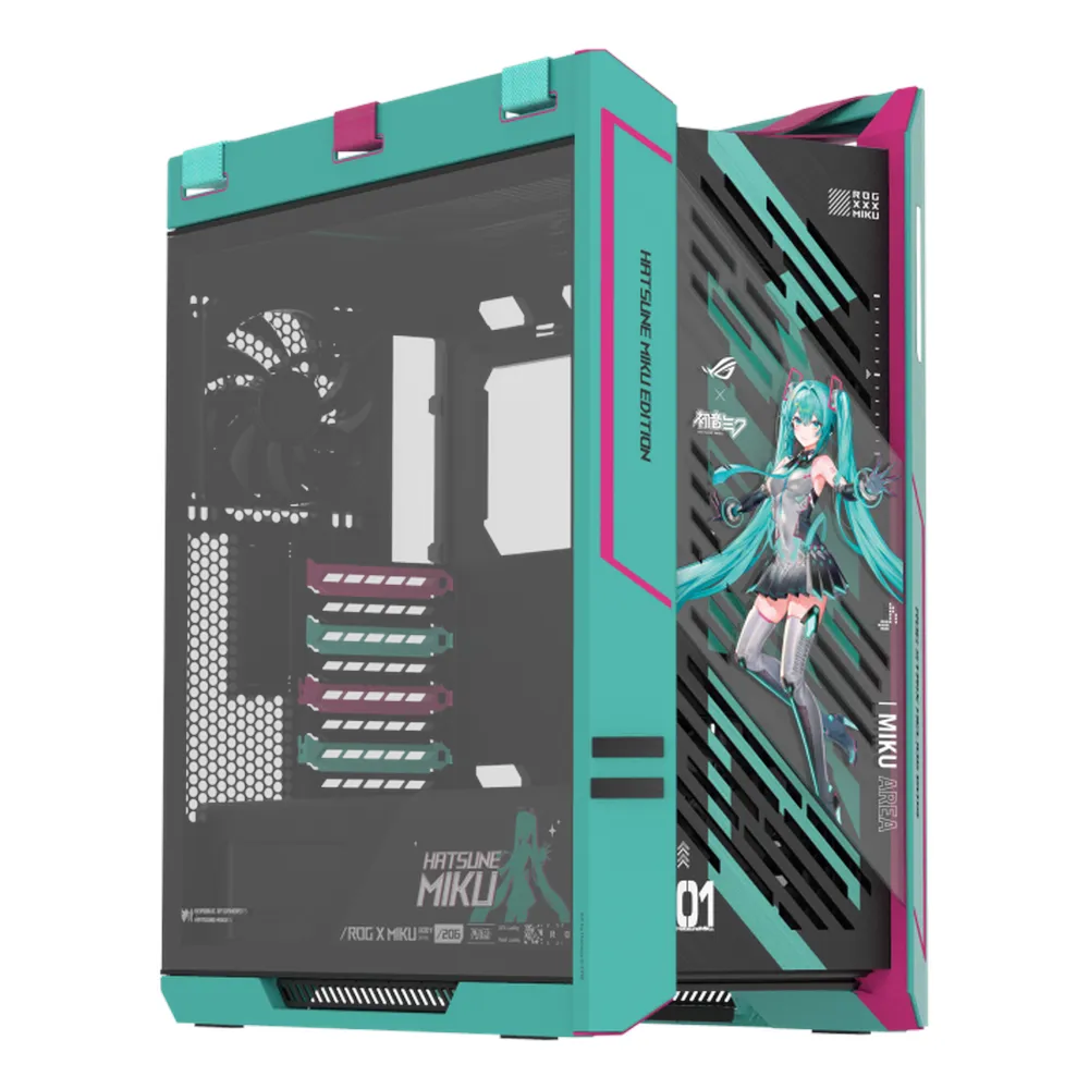 Hatsune Miku Edition Gaming PC - AMD Ryzen 9 9950X3D Processor - 32GB RAM - 1TB SSD - 16GB NVIDIA GeForce RTX 5080 ROG Astral Hatsune Miku Edition Graphics - DOS - Black - 1 Year Warranty - R9-32-1-5080-1200