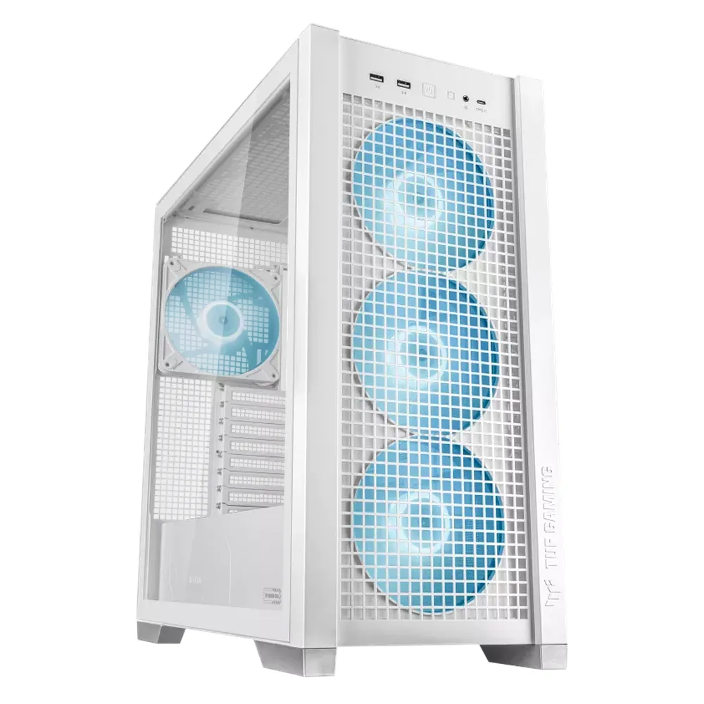 Asus White Edition Tower Gaming PC - Intel Core Ultra 7 265KF Processor - 32GB RAM - 1TB SSD - 16GB NVIDIA GeForce RTX 5070Ti TUF Gaming OC White Edition Graphics - DOS - White - 1 Year Warranty - U7-32-1-5070Ti-1000