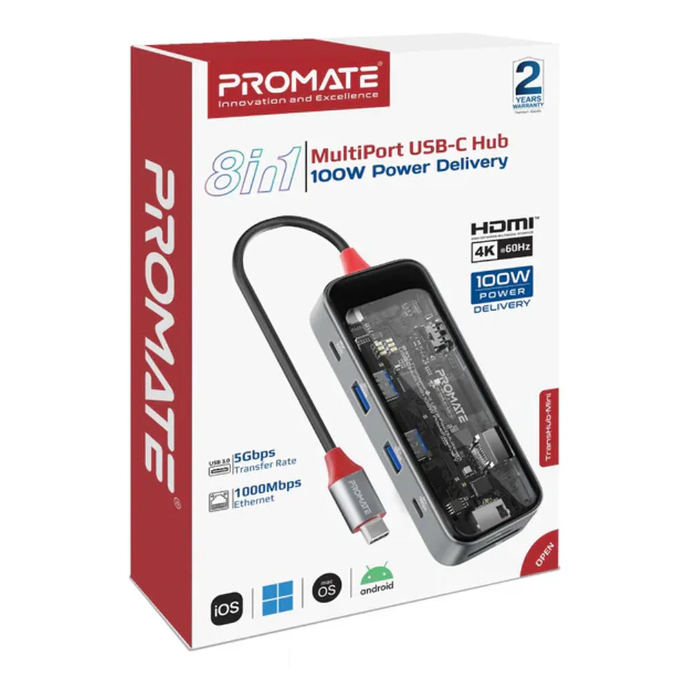 Promate-TransHub-Mini-8-in-1-USB-C-Hub-TRANSHUB-MINI
