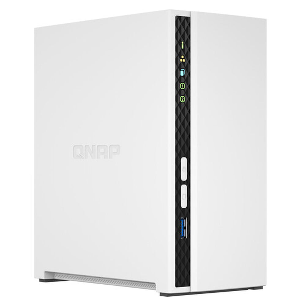 QNAP TS-233 2-Bay Tower NAS Box, ARM Cortex-A55 2.0GHz Processor, 2GB RAM, Gigabit Ethernet Port, 1 Year Warranty | TS-233