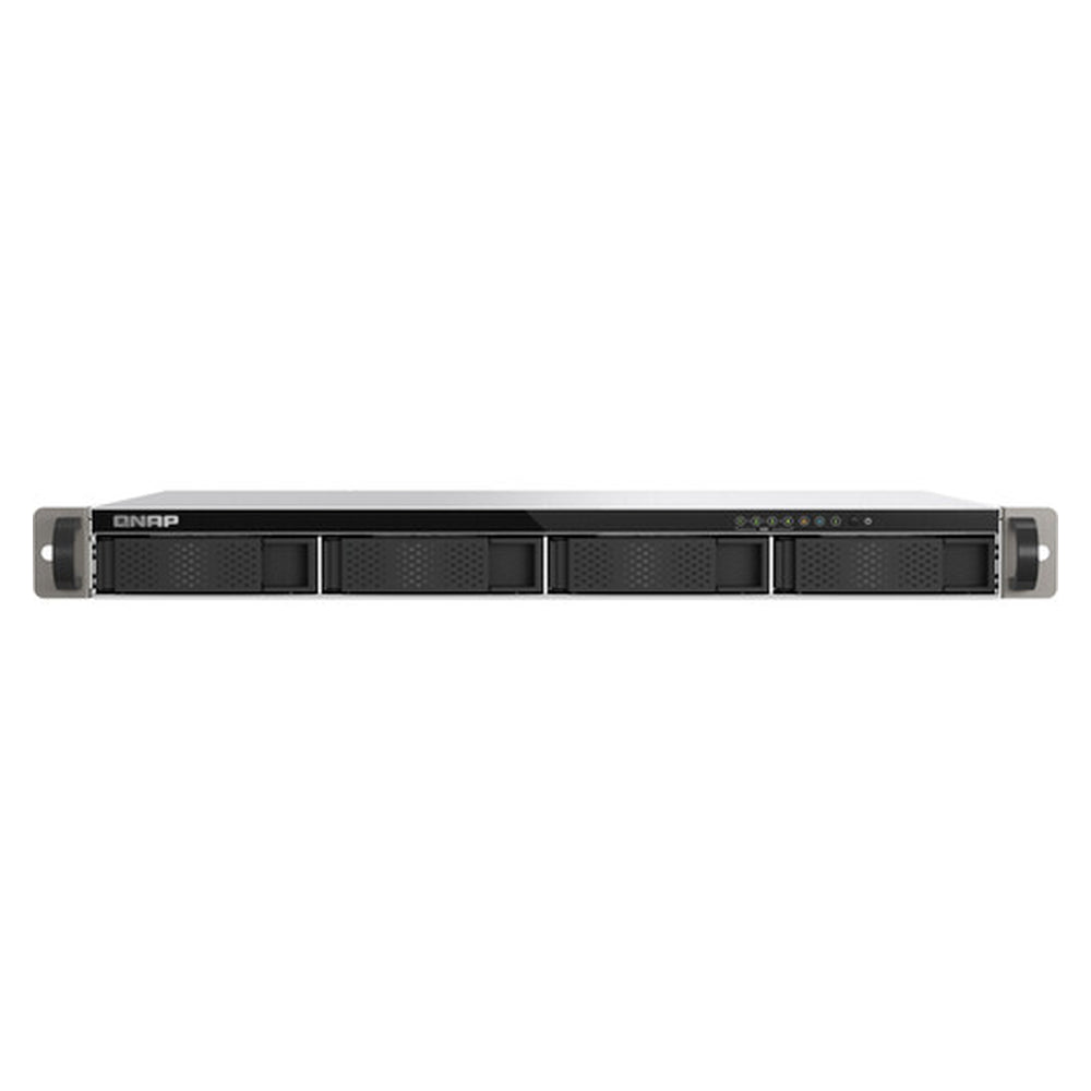 QNAP TS-433EU 4-Bay Short Depth Rackmount NAS Box, ARM Cortex-A55 Processor, 4GB RAM, 2x 2.5GbE Ports, 1U Form Factor, 1 Year Warranty | TS-433EU