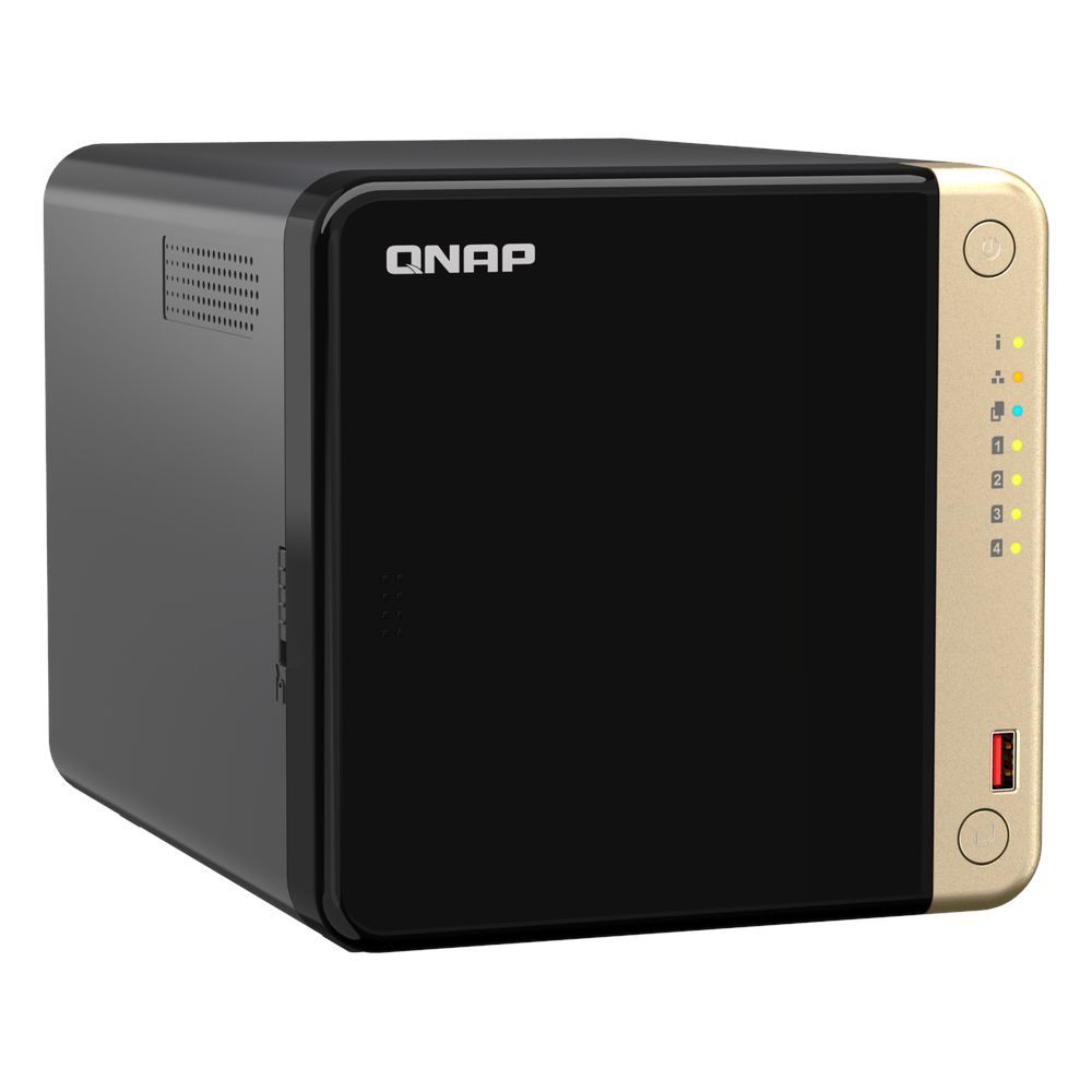 QNAP TS-464 4-Bay Tower NAS Box, Intel Celeron N5095 Processor, 8GB DDR4 RAM, 2x 2.5GbE Ports, Dual M.2 NVMe Slots, 1 Year Warranty | TS-464-8G