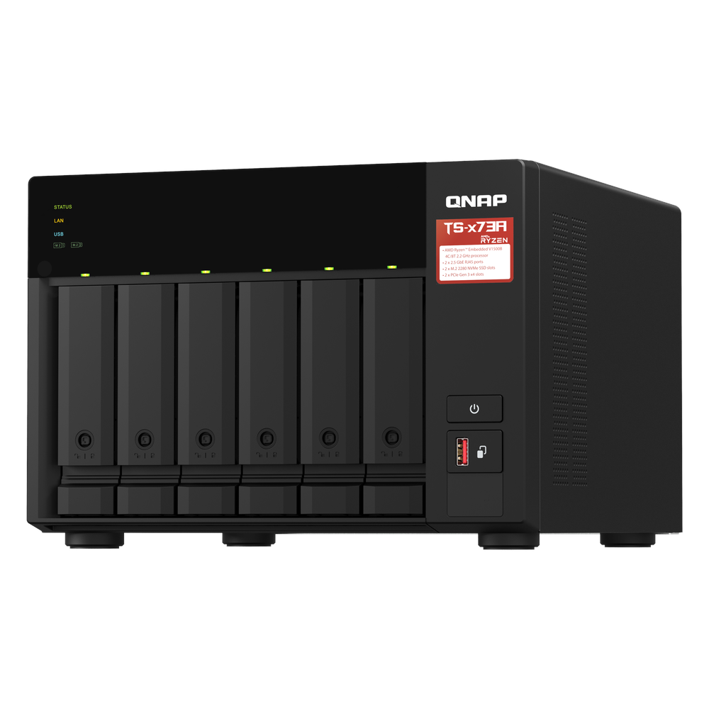 صندوق التخزين المتصل بالشبكة (NAS) QNAP TS-673A-8G
