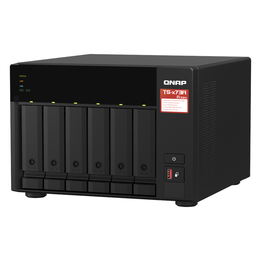 صندوق التخزين المتصل بالشبكة (NAS) QNAP TS-673A-8G