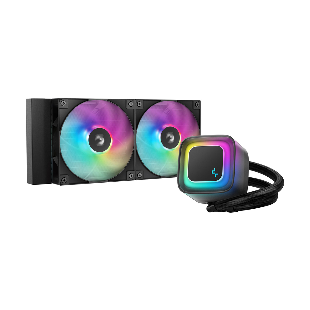 DeepCool LE240 V2 AIO Liquid Cooler, Addressable RGB LED CAP, Supports Intel, AMD Sockets, 2 x RGB Fans, Black, 1 Year Warranty | R-LE240-BKAMMC-G-2