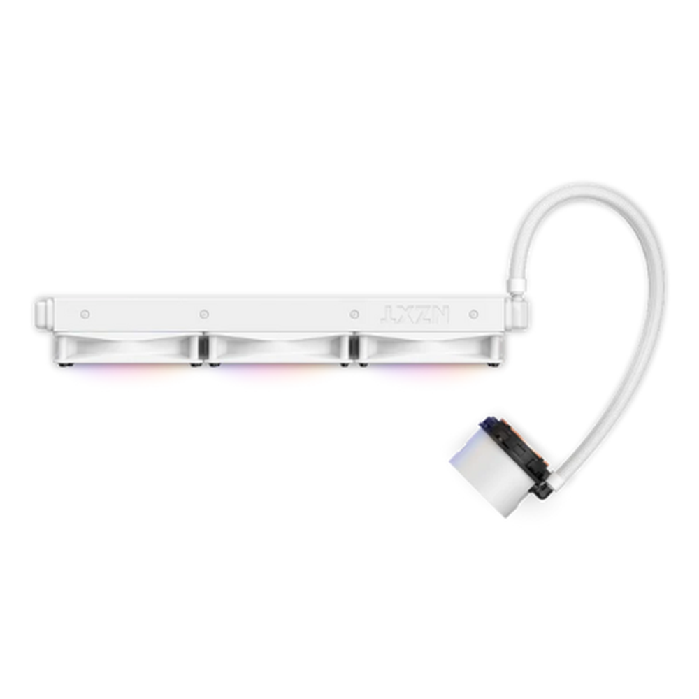 مبرد سائل NZXT Kraken 360 RGB AIO، شاشة TFT LCD مقاس 1.54 بوصة، يدعم مقابس Intel و AMD، مراوح F120 RGB Core، أبيض، ضمان لمدة سنة | RL-KR360-W1