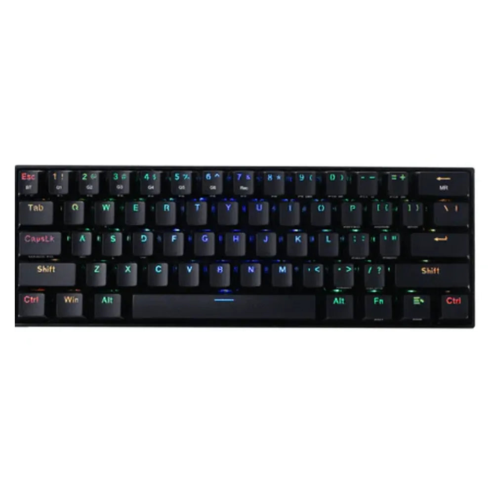 Redragon K530 Pro Draconic Wireless Mechanical Gaming Keyboard, 60% Layout, 2.4 GHz, Bluetooth 5.0 & USB-C Wired, Hot-Swappable Red Switches, RGB Backlight, 3000mAh Battery, Black, 1 Year Warranty | K530RGB-PRO-RED