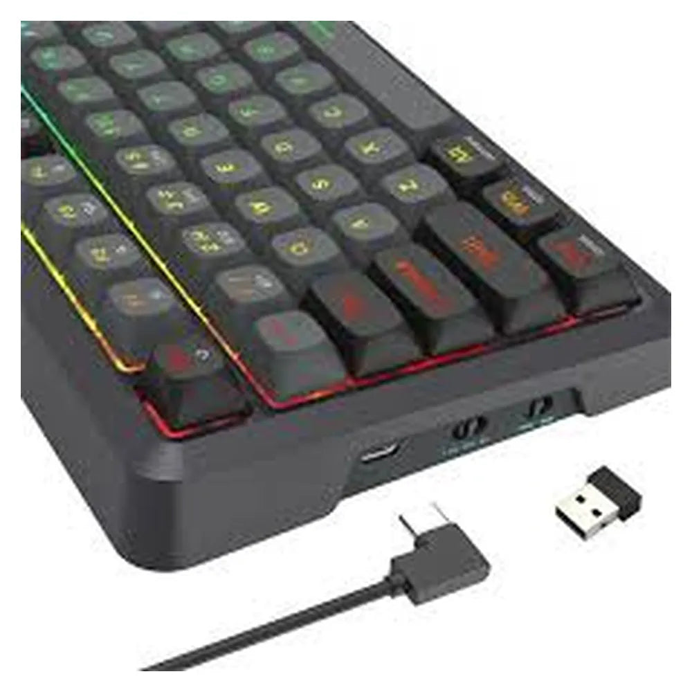 Redragon K688 Bragi Pro Wireless Mechanical Gaming Keyboard, 96% Layout, 2.4 GHz, Bluetooth & USB-C Wired, Hot-Swappable Longyin Linear Switches, RGB Backlight, Full Anti-Ghosting, Black, 1 Year Warranty | K688GB-RGB-PRO