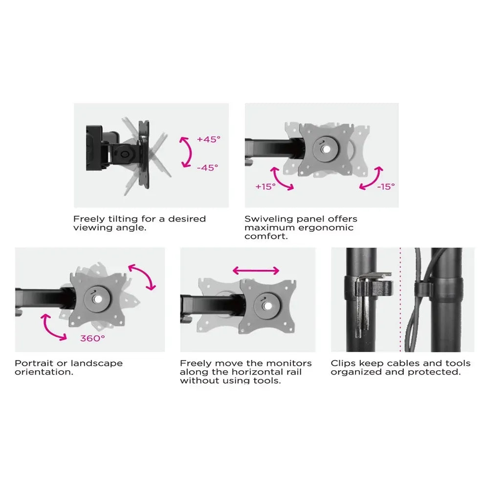 Skill-Tech-Quad-Monitor-Freestanding-Stand-SH-T048