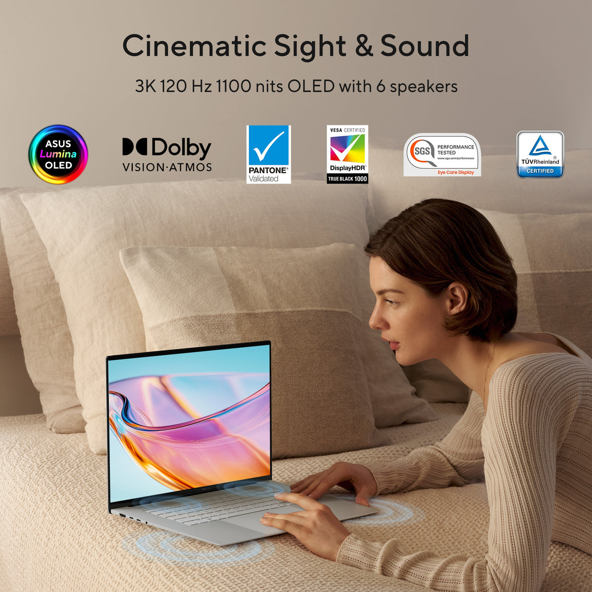 Asus Zenbook S 16 OLED UM5606GA Laptop, AMD Ryzen AI 9 465 Processor, 32GB RAM, 2TB SSD, 16" 3K OLED 120Hz Display, Windows 11 Home, Backlit English Keyboard, 1 Year Warranty | UM5606GA-SS263W