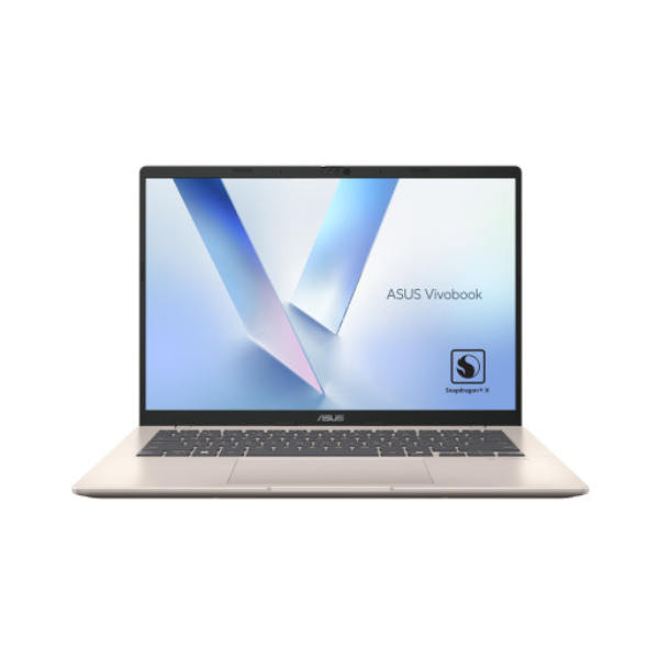 ASUS Vivobook 14 Snapdragon X X1 26 100 Processor, 16 GB RAM, 1TB SSD, 14" WUXGA Display, Windows 11 Home, English & Arabic Keyboard, Platinum Gold, 1 Year Warranty | X1407QA-LY046W