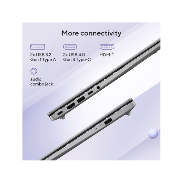 ASUS Vivobook 14 Snapdragon X X1 26 100 Processor, 16 GB RAM, 1TB SSD, 14" WUXGA Display, Windows 11 Home, English & Arabic Keyboard, Platinum Gold, 1 Year Warranty | X1407QA-LY046W