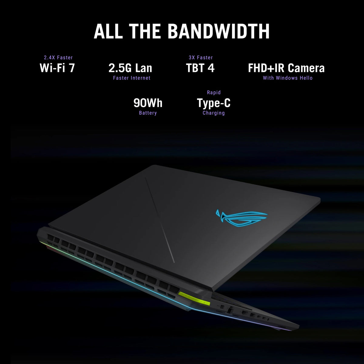 Asus ROG Strix G16 Gaming Laptop, Intel Core i9-14900HX Processor, 32GB DDR5 RAM, 1TB SSD, NVIDIA GeForce RTX 5070 8GB GDDR7, 16" WQXGA 240Hz IPS-Level Display, Windows 11 Home, English & Arabic Keyboard, 1 Year Warranty | G615JPR-G91621W