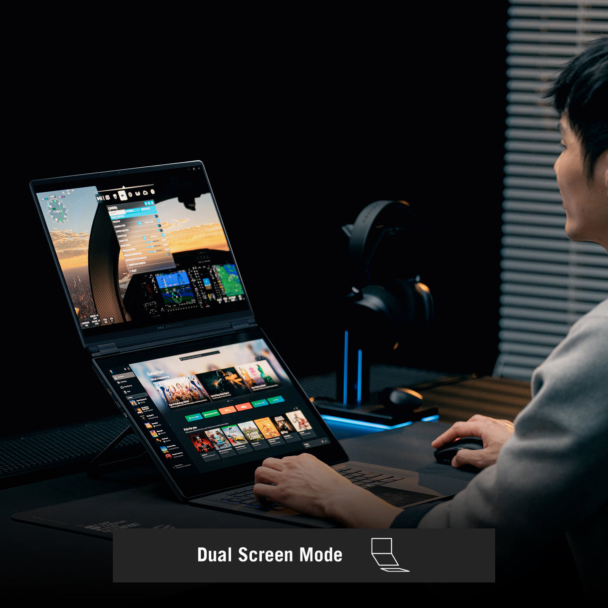 Asus ROG Zephyrus Duo 16 Laptop, Intel Core Ultra 9 386H Processor, 64GB RAM, 2TB SSD, RTX 5090 24GB Graphics, Dual 16" 3K OLED 120Hz Touch Displays, Windows 11 Home, 1-Zone RGB English & Arabic Keyboard, ROG Backpack, 1 Year Warranty | GX651AX-SR014W