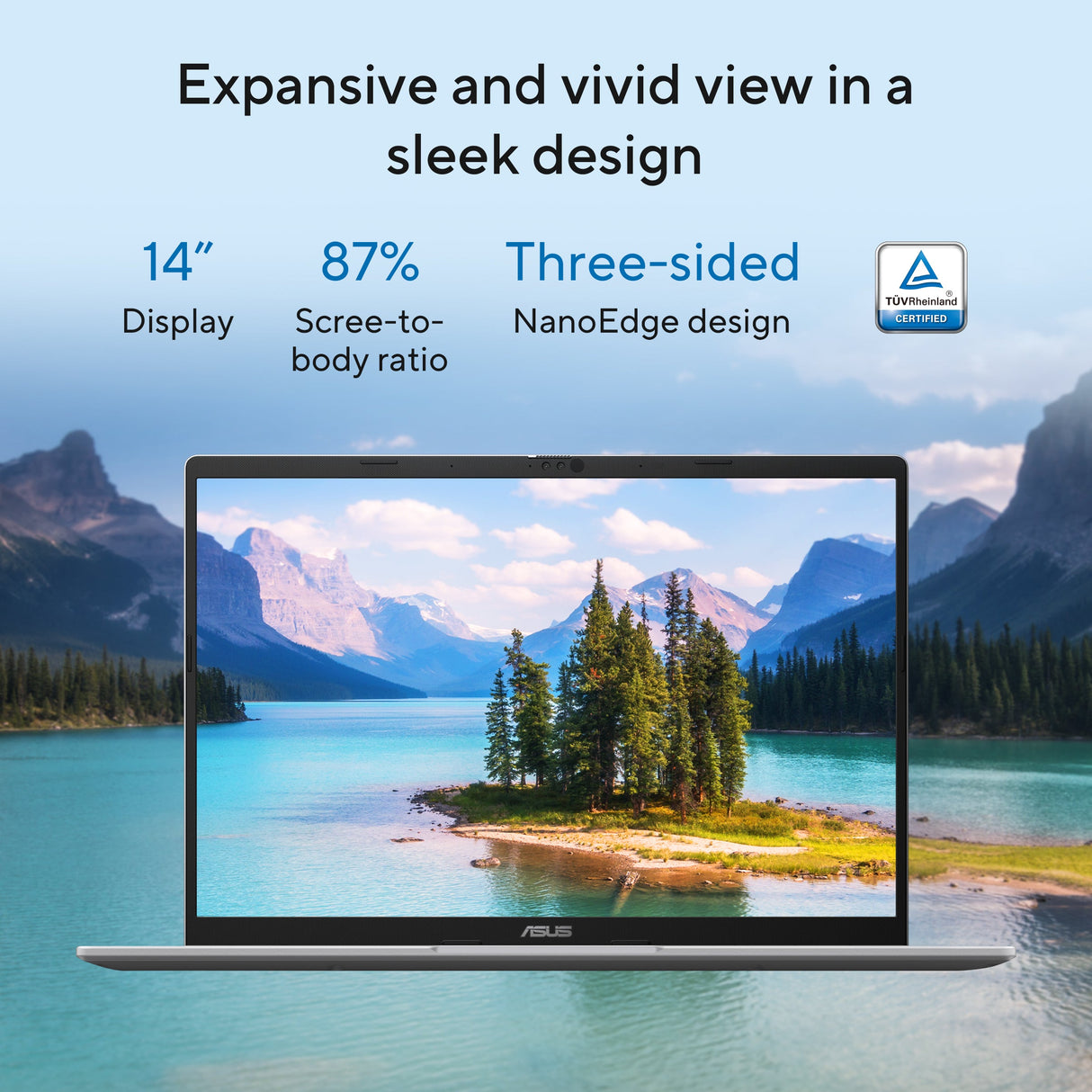Asus Vivobook 14 Laptop, Intel Core Ultra 5 225H Processor, 16GB RAM, 512GB SSD, 14.0" WUXGA Display, Windows 11 Home, Cool Silver, Backlit English & Arabic Keyboard, 1 Year Warranty | X1407CA-LY148W