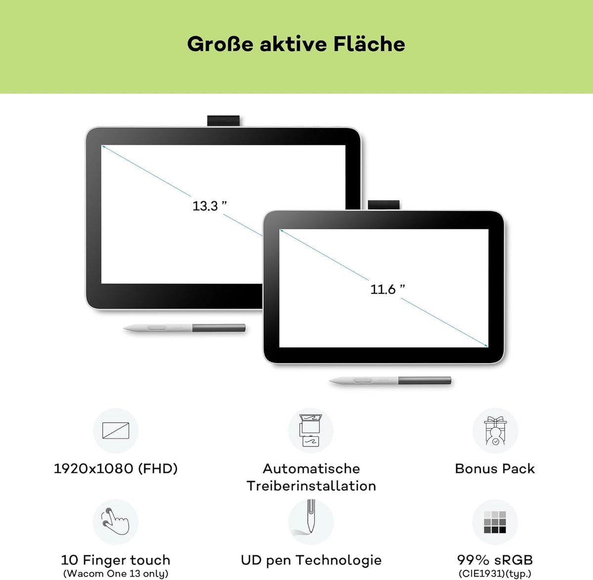 Wacom One 12 11.6" Pen Display, 1 Year Warranty | DTC121W0B