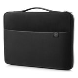 HP 15.6-Inch Carry Laptop Sleeve, Padded Compartment, Water-Resistant, Black & Silver, 1 Year Warranty | 3XD36AA-ABB