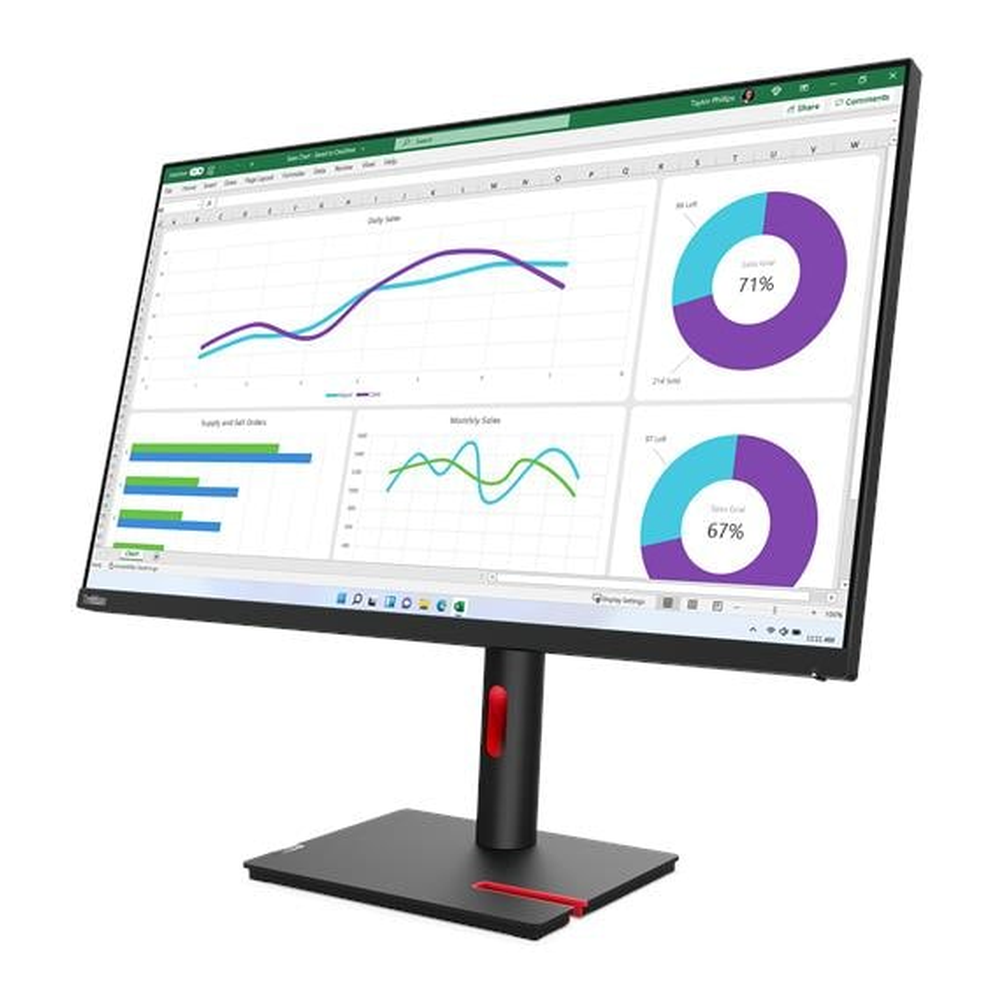 Lenovo ThinkVision T32h-30 31.5" QHD (2560 x 1440) Monitor, Anti-glare, USB-C, HDMI, DP, RJ45, Height/Tilt/Swivel/Pivot, Adjustable, 3 Year Warranty | 63D3GAT1UK
