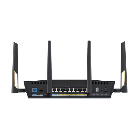 Asus Dual-band WiFi 7 AiMesh Extendable Router, 5 GHz Up to 5764 Mbps, 2.4 GHz Up to 1376 Mbps, 4 x External Antennas, 2.6 GHz Quad-Core Processor, Gaming Port & Mobile Game Mode, 1 Year Warranty | 90IG08V0-MO3N0V