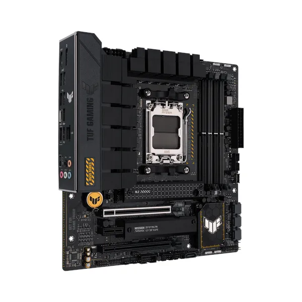 Asus TUF GAMING B650M-PLUS Motherboard, AM5 Socket, micro-ATX Form Factor, DDR5 Ram, PCIe 4.0 With SafeSlot Core+, HDMI, DisplayPort, Realtek 2.5 GB Ethernet With TUF LANGuard, Aura Sync, 1 Year Warranty | 90MB1BG0-M0EAY0