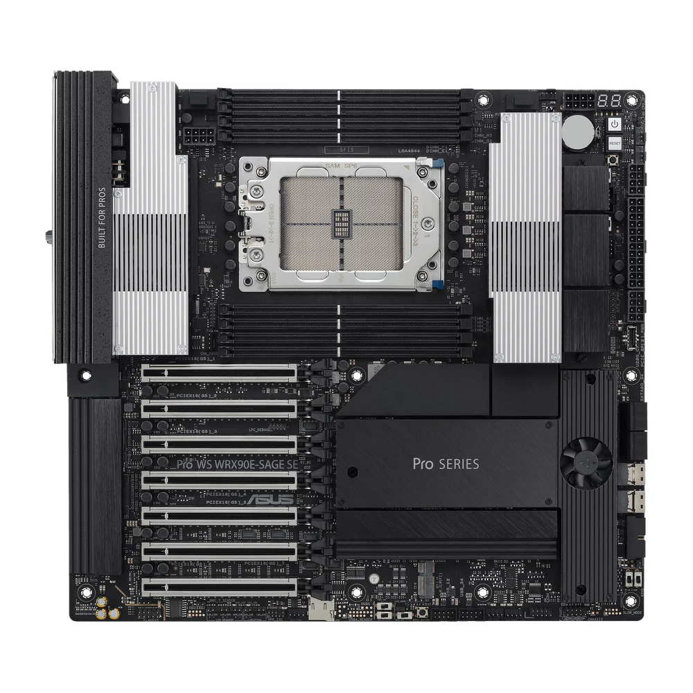 Asus Pro WS WRX90E-SAGE SE Workstation Motherboard, sTR5 Socket, EEB Form Factor, DDR5, PCIe 5.0 With SafeSlot Core+, USB4 40 GBps, Intel Dual 10 GB + Realtek 1 GB Ethernet With Asus LANGuard, Asus 5X Protection III, 1 Year Warranty | 90MB1FW0-M0EAY0