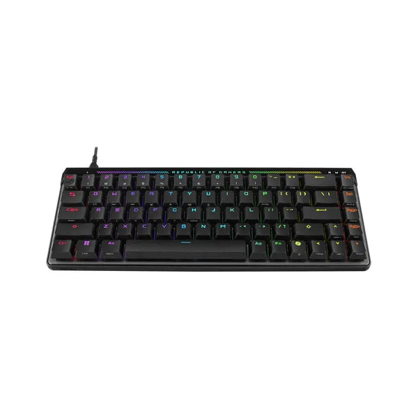 Asus ROG Falchion RX 65% Low Profile AR GB Engilsh & Arabic Mechanical Gaming Keyboard, Tri-Mode Connectivity, ROG RX Low-Profile Red Switches, Anti-Ghosting with N Key Rollover, 1000Hz Polling Rate, Black, 1 Year Warranty | 90MP03VE-BKCA00