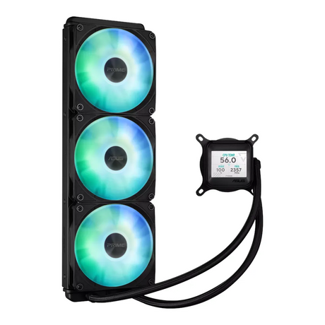 Asus Prime LC 360 ARGB Liquid Cooler, 2.3' LCD Display, Supports Intel, AMD Sockets, Aura Sync, Black, 1 Year Warranty | 90RC00Z1-B0EAY0