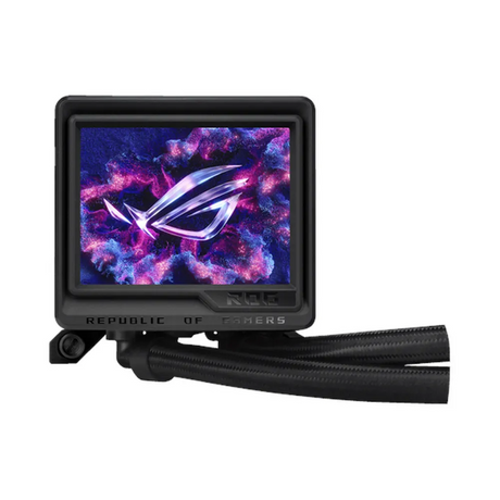 Asus ROG Ryujin III 360 ARGB Extreme AIO Liquid Cooler, 3.5" Full Color LCD Display, Supports Intel, AMD Sockets, Black, 1 Year Warranty | 90RC0131-M0EAY0
