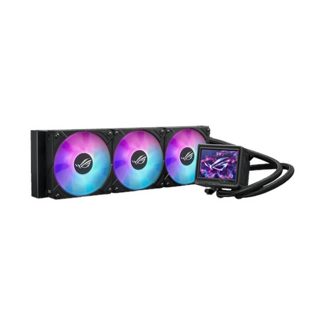 Asus ROG Ryujin III 360 ARGB Extreme AIO Liquid Cooler, 3.5" Full Color LCD Display, Supports Intel, AMD Sockets, Black, 1 Year Warranty | 90RC0131-M0EAY0