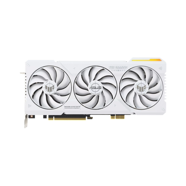 Asus TUF Gaming GeForce RTX 4070 Ti SUPER Back-To-the-Future OC Edition Graphics Card, GDDR6X 16 GB 256-bit Memory, HDMI 2.1a & DP 1.4a Outputs, PCI Express 4.0, 2670 MHz Core Clock, 21  GBps Memory Clock, White, 1 Year Warranty | 90YV0KI0-M0NA00