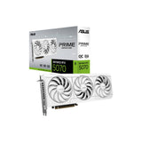 Asus PRIME GeForce RTX 5070 OC Edition Graphics Card, GDDR7 12 GB 192-bit Memory, HDMI 2.1b & DP 2.1b Outputs, PCI Express 5.0, 2587 MHz Core Clock, 28  GBps Memory Clock, SFF Compatible, White, 1 Year Warranty | 90YV0M19-M0NA00