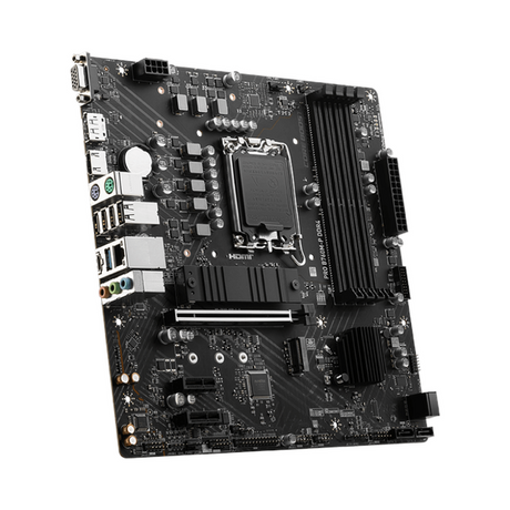 Msi PRO B760M-P Motherboard, LGA 1700 Socket, mATX Form Factor, DDR4 Ram, PCIe 4.0, USB 10 GBps, HDMI 1.4, DisplayPort 1.4, VGA, Realtek RTL8111H Gigabit LAN, PCI-E Steel Armor, 1 Year Warranty | 911-7E02-016
