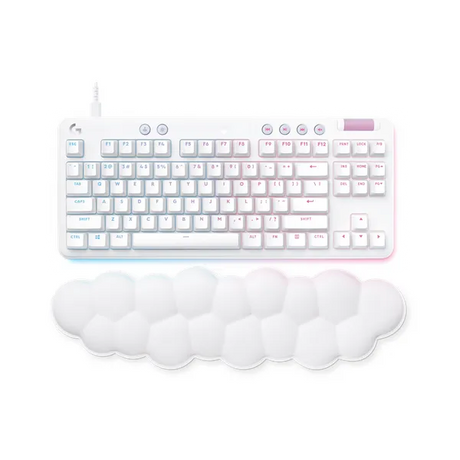Logitech G713 80% AR GB Mechanical Gaming Keyboard, Cloud-Soft Palm Rest, Tactile Keys, Wired Detachable Cable, White, 1 Year Warranty | 920-010422