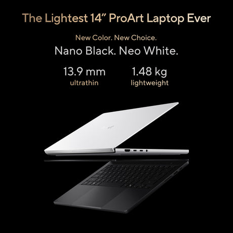 Asus ProArt P14 H7407BA Laptop, NVIDIA RTX Spark N1X 18 Core CPU, 5120 Core GPU, 24GB RAM, 1TB SSD, 14" 3K OLED 120Hz Touch Display, Windows 11 Home, English & Arabic Keyboard, White, 1 Year Warranty | H7407BA-SM211W